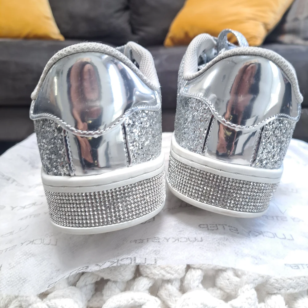 Silver Glitter Sneakers - Picture 2 of 4